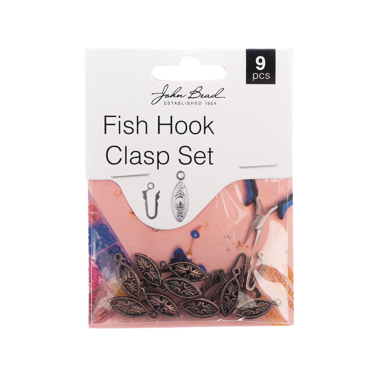 John Bead Must Have Findings 20mm Fish Hook Clasp Set, 9ct.